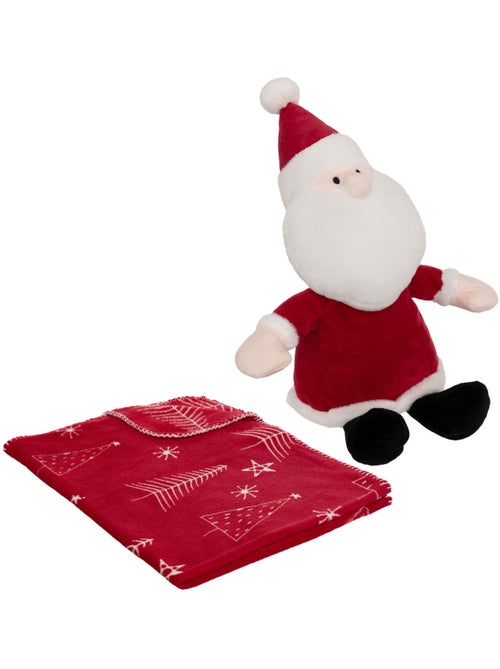 Plaid + peluche père noël - Kiabi