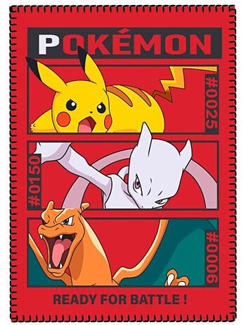 Plaid Pokémon - Prêt Pour La Bataille - Rouge