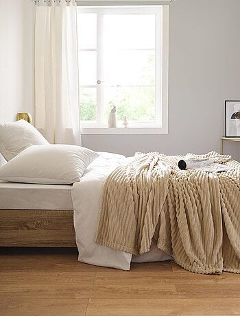 Plaid polaire - - Effet côtelé en 3D