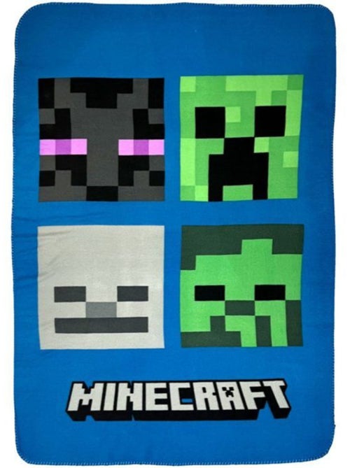 Plaid polaire - minecraft - 100 x 150 cm - vert - enfant - facile à entretenir - Kiabi