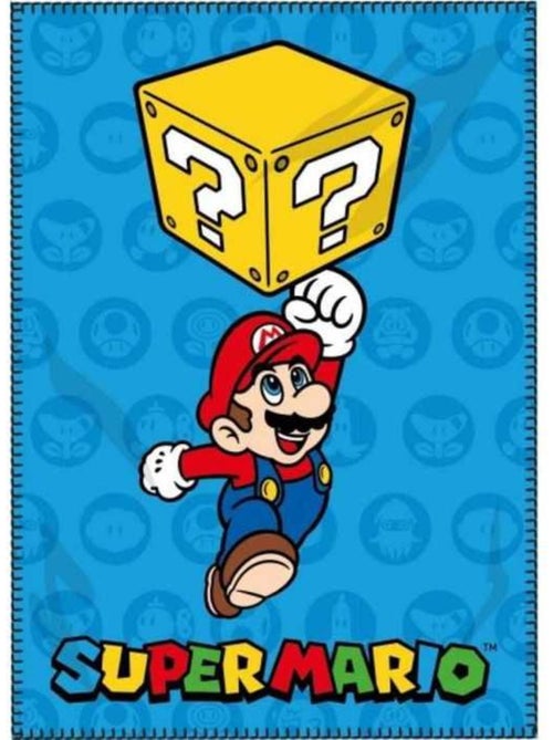 Plaid polaire - super mario bros - 100 x 140 cm - couleurs dynamiques - lavable à 40°c - synthétique - Kiabi