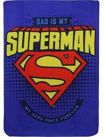 Plaid polaire - superman - 100 x 140 cm - bleu - lavable à 40 °c - style enfant