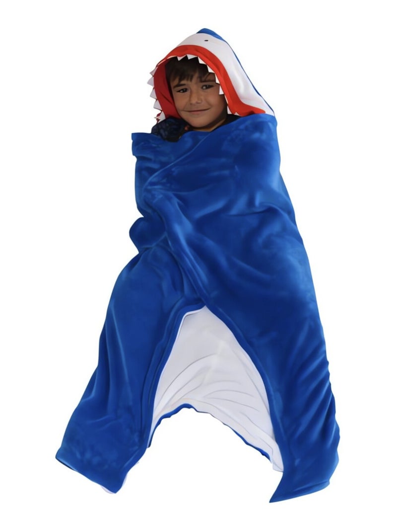 Plaid polaire 116x134 cm REQUIN Bleu - Kiabi