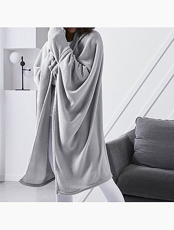 Plaid polaire à capuche