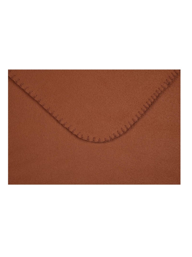 Plaid Polaire Carlton Uni Marron - Kiabi