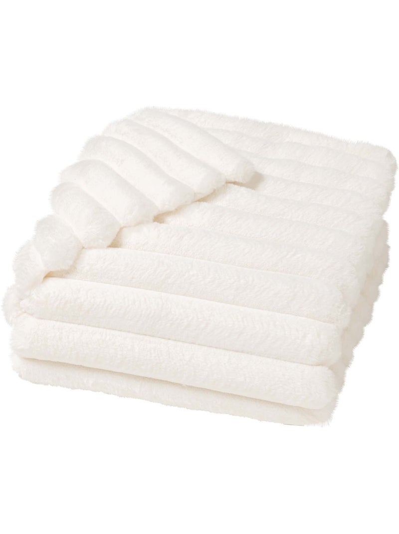 Plaid polaire chaud - douceur d'intérieur Blanc - Kiabi