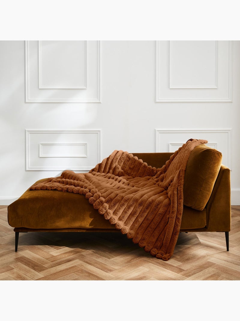 Plaid polaire chaud - douceur d'intérieur Marron - Kiabi