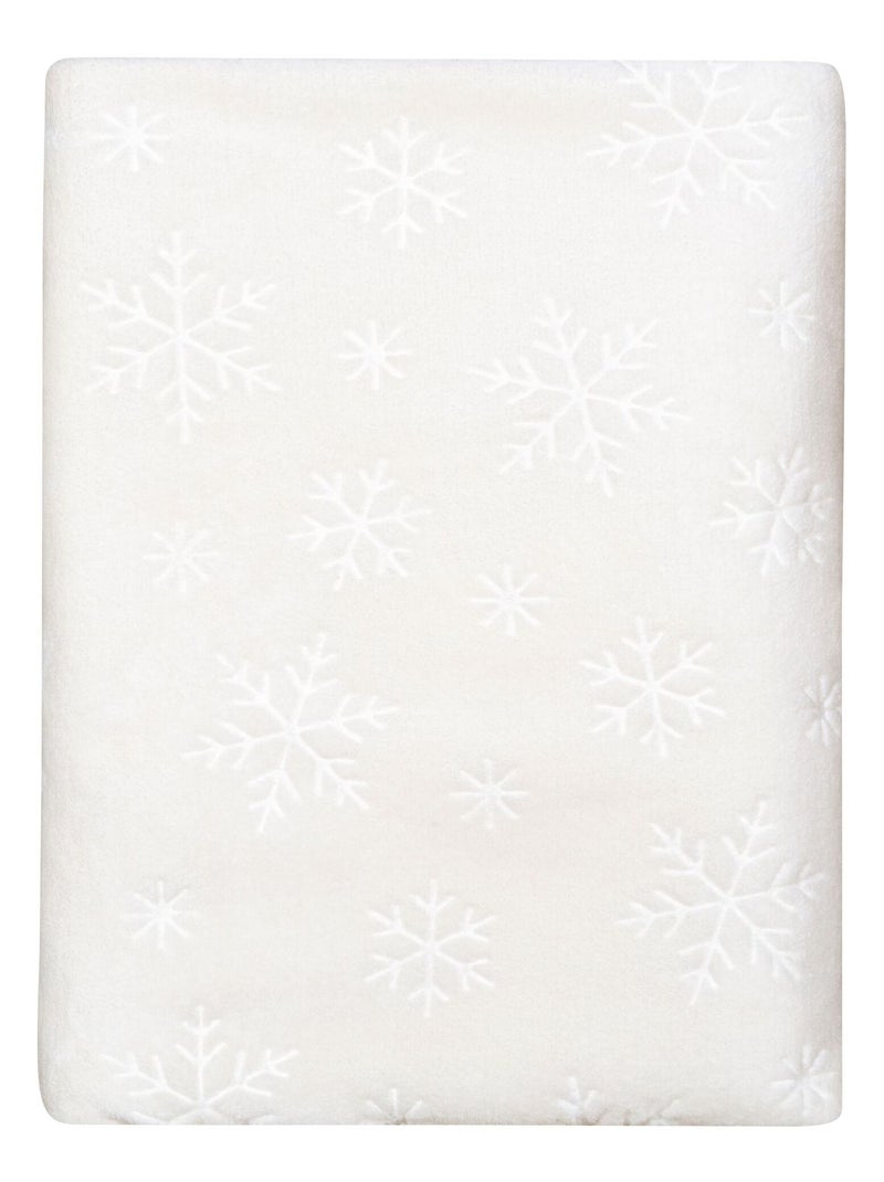 Plaid polaire chaud Flocon  - Terre de Nuit Blanc - Kiabi