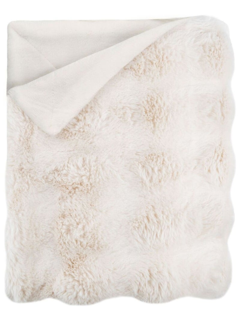 Plaid polaire cocooning Bubble  - Terre de Nuit Blanc - Kiabi