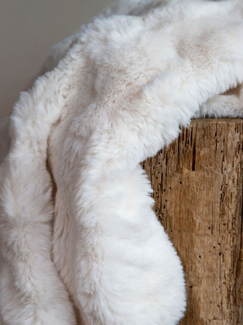 Plaid polaire cocooning Bubble  - Terre de Nuit Blanc - Kiabi