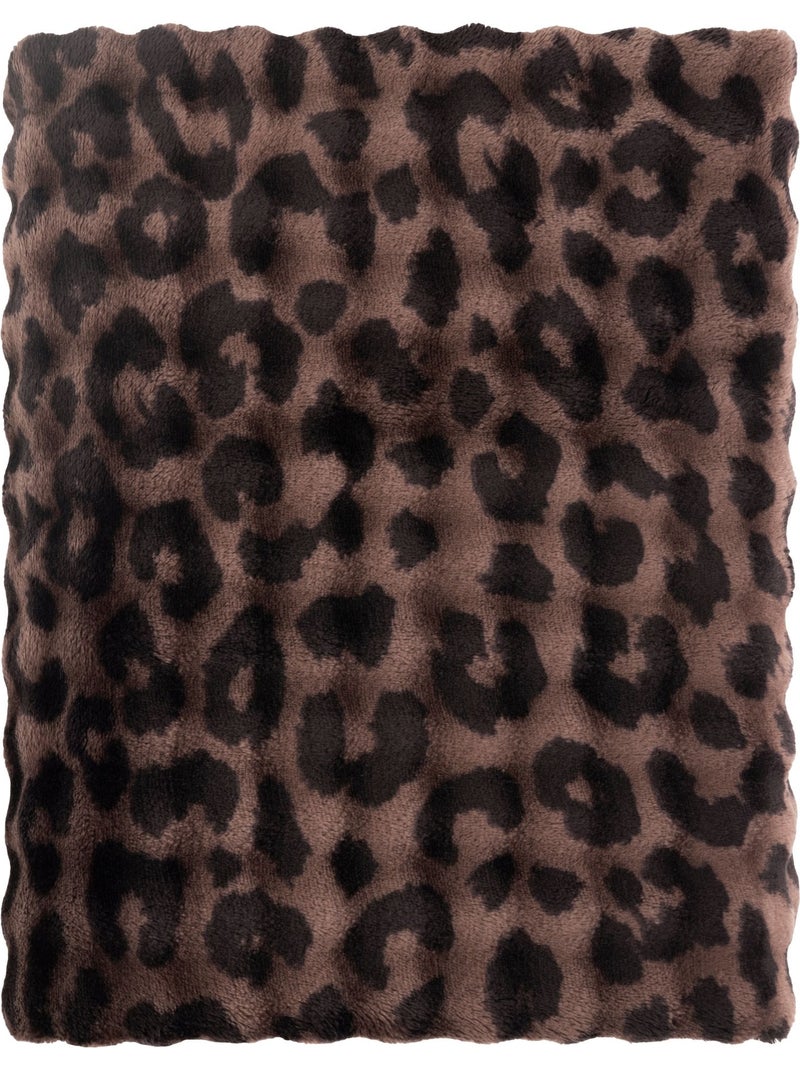 Plaid polaire cocooning bubble  - terre de nuit Marron - Kiabi