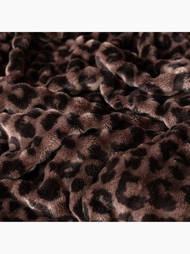 Plaid polaire cocooning bubble  - terre de nuit Marron - Kiabi