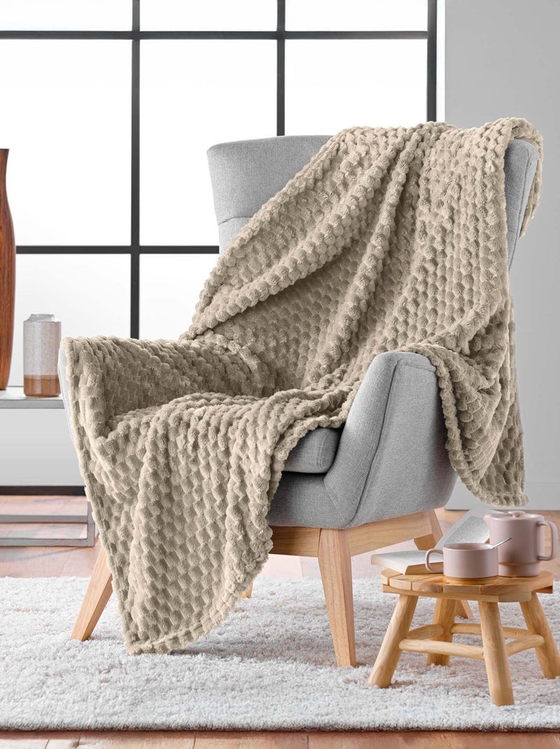 Plaid polaire cocooning Mini Frosty - Douceur D'intérieur Taupe - Kiabi