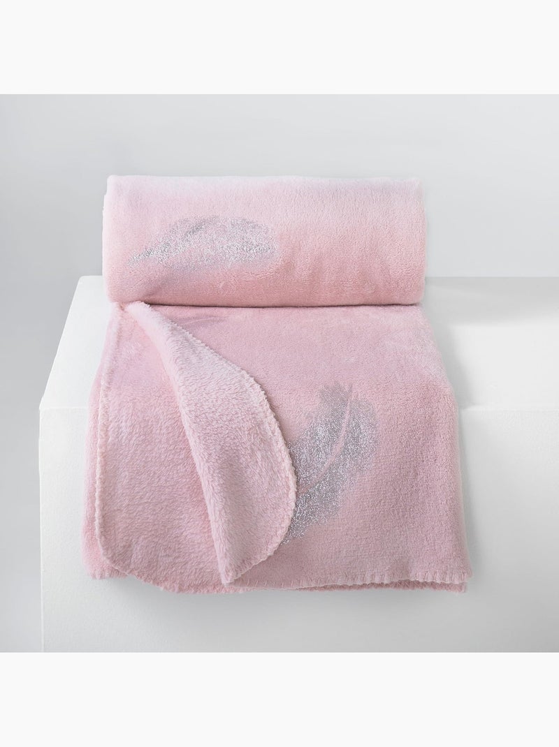 Plaid polaire Collection Plumette Gris perle - Kiabi
