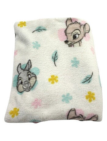 Plaid Polaire Disney visages de Bambi et Panpan - 150x110 cm