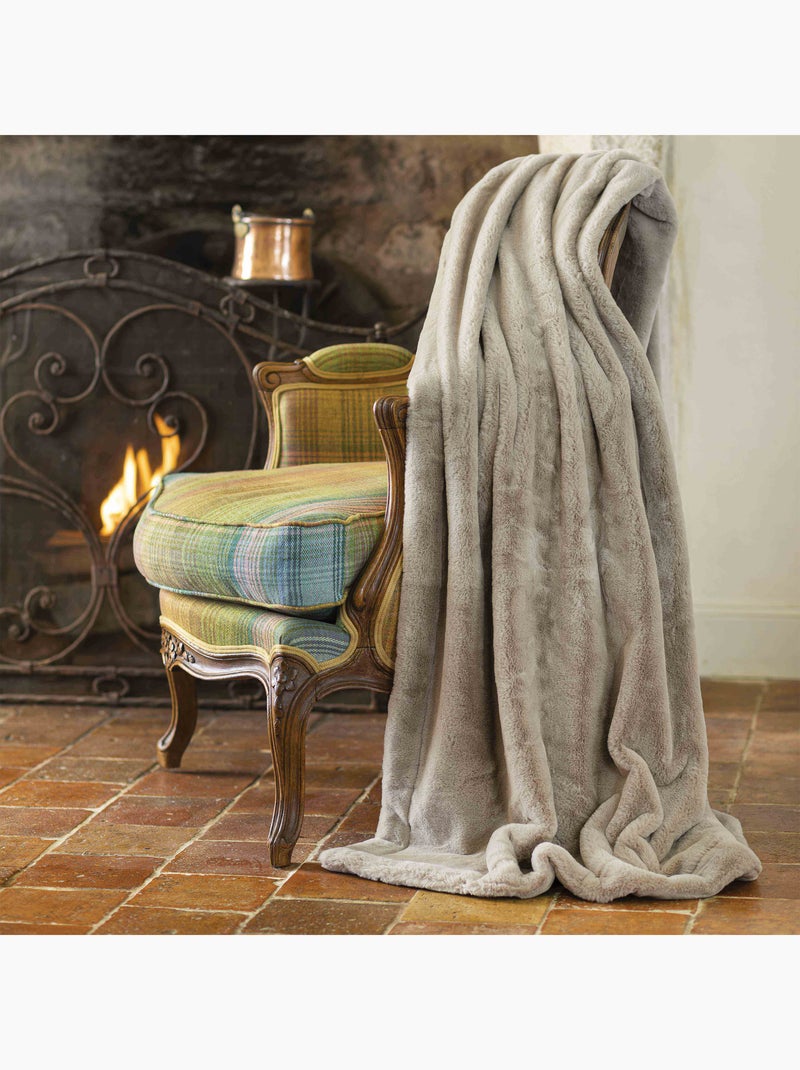 Plaid polaire double face Beige foncé - Kiabi