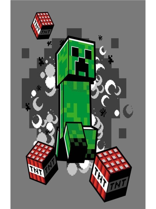 Plaid Polaire en flanelle Minecraft - Grise - Kiabi