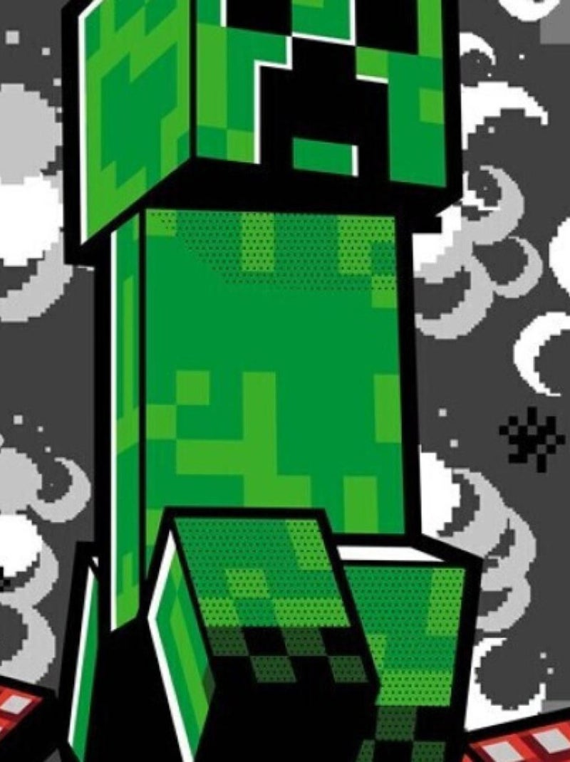 Plaid Polaire en flanelle Minecraft - Grise Multicolore - Kiabi