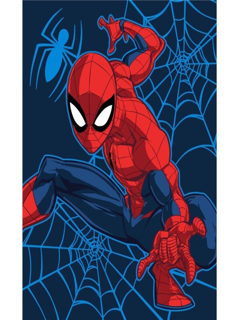 Plaid Polaire en flanelle  Spiderman - Rouge et Bleue 130 x 160cm Multicolore - Kiabi