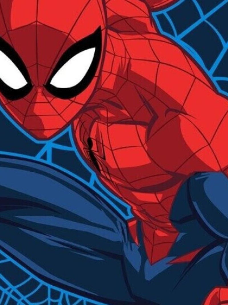 Plaid Polaire en flanelle  Spiderman - Rouge et Bleue 130 x 160cm Multicolore - Kiabi