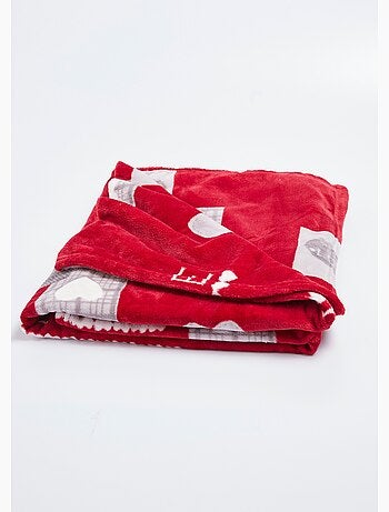 Plaid polaire en microfibre 120x160 cm LOVE rouge, par Soleil d'ocre