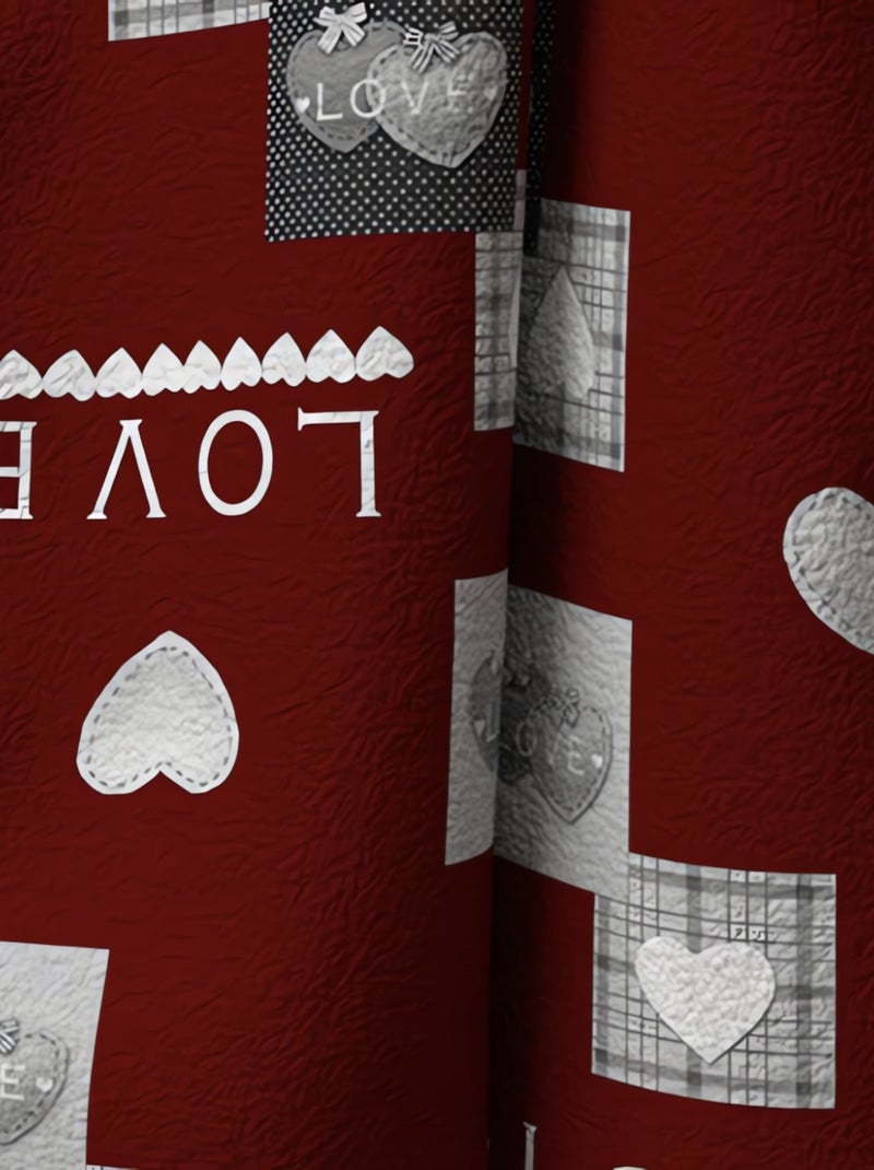 Plaid polaire en microfibre 120x160 cm LOVE rouge, par Soleil d'ocre Rouge - Kiabi