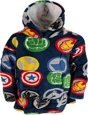 Plaid Polaire Enfant Avengers à Manches et Capuche Taille Unique 7 à 14 ans, MARVEL