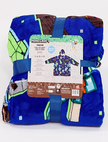 Plaid Polaire Enfant Minecraft à Manches et Capuche Taille Unique 7 à 14 ans, CREEPERS