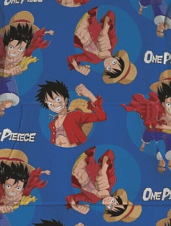 Plaid Polaire Enfant One Piece à Manches et Capuche 7 à 14 ans, LUFFY
