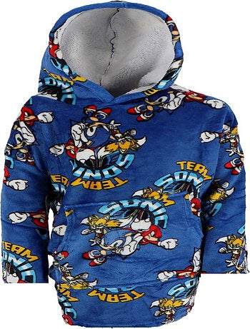 Plaid Polaire Enfant Sonic à Manches et Capuche Taille Unique 7 à 14 ans, WONDER