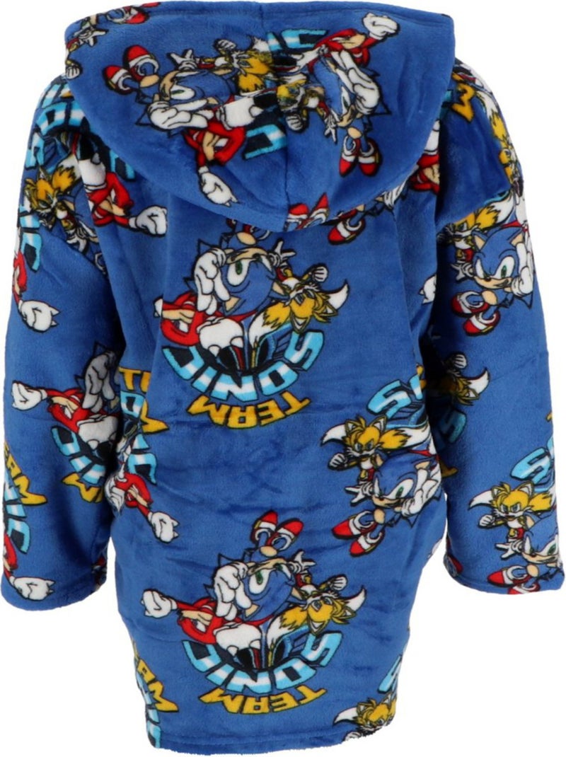 Plaid Polaire Enfant Sonic à Manches et Capuche Taille Unique 7 à 14 ans, WONDER Bleu - Kiabi