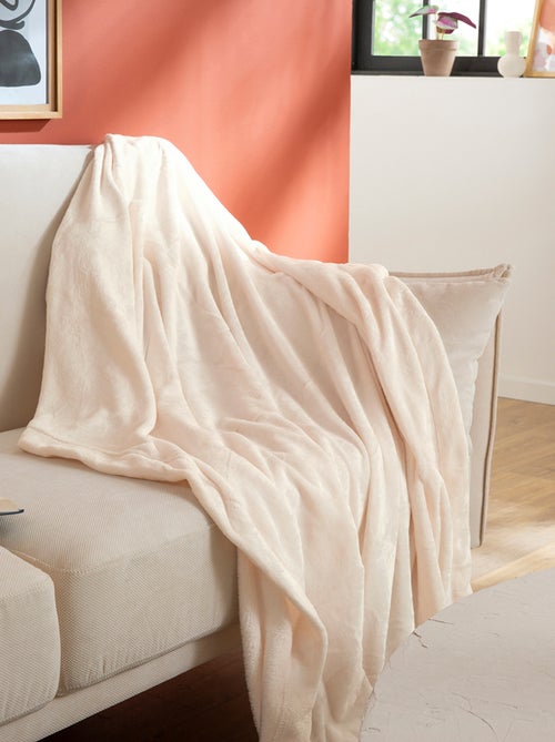 Plaid Polaire Extra Doux Coloris Ecru - DODO - Kiabi