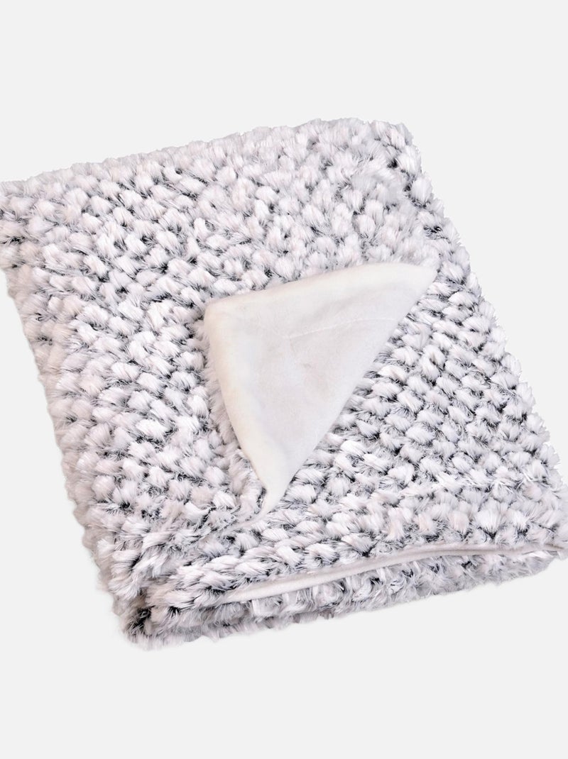 Plaid polaire fourrure tendance Ecru - Kiabi