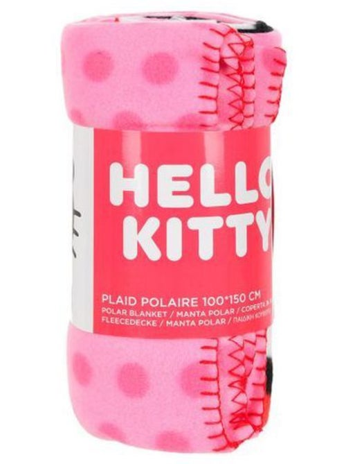 Plaid polaire hello kitty enfant 100×150 cm - couverture polyester rose douce et chaude - Kiabi