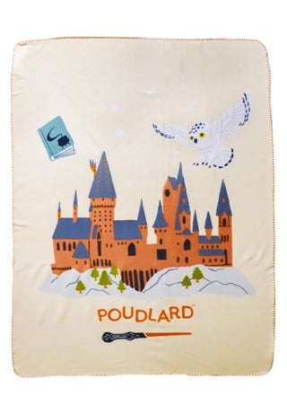Plaid polaire imprimé 100% polyester, HARRY POTTER HEDWIGE SCHOOL