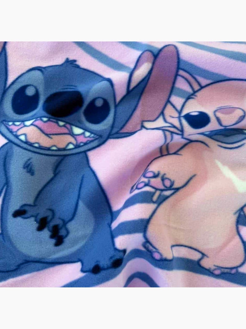 Plaid polaire imprimé, DISNEY HOME STITCH WAVY Rose - Kiabi