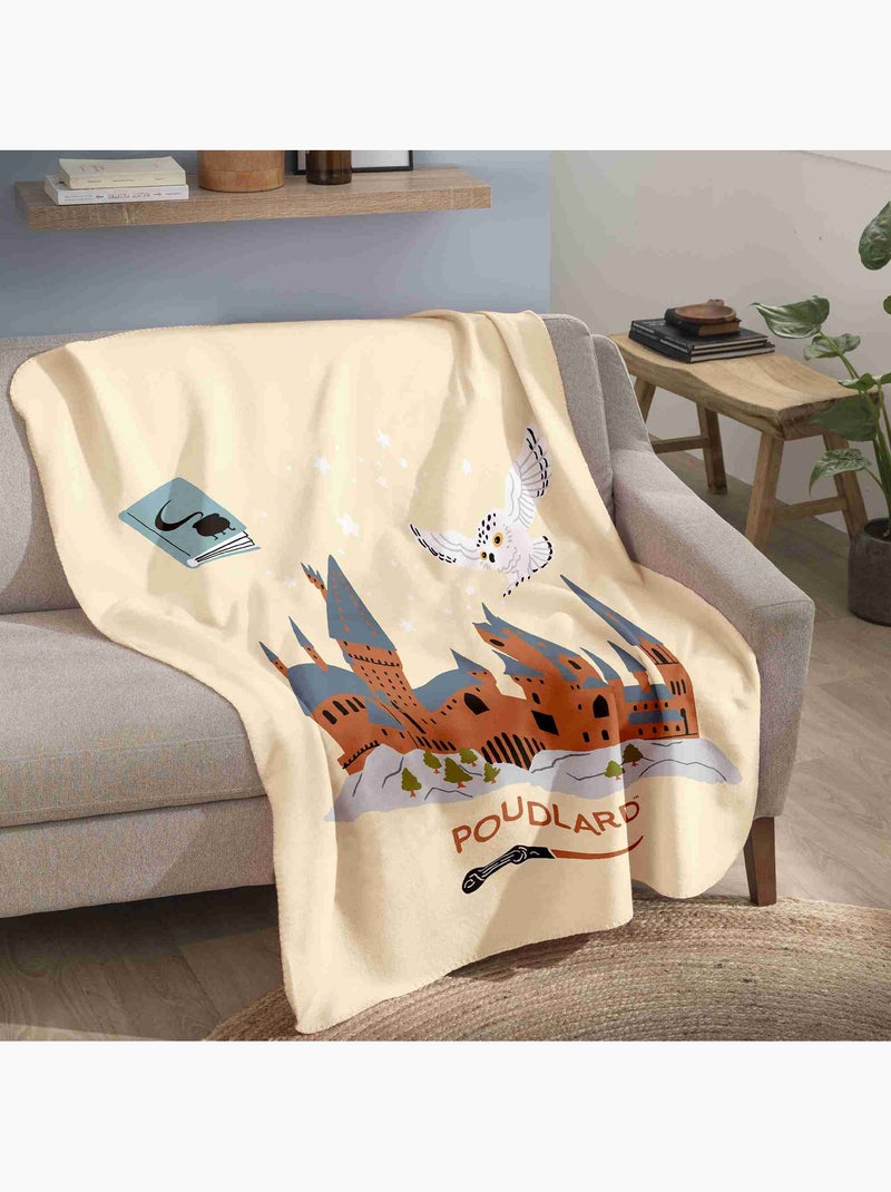 Plaid polaire imprimé, harry potter hedwige school Beige - Kiabi
