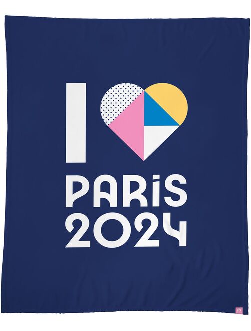 Plaid polaire imprimé, PARIS 2024 JEUX OLYMPIQUES COEUR - Kiabi