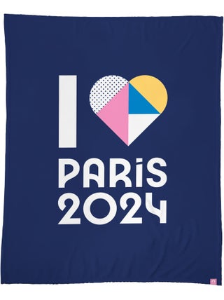 Plaid polaire imprimé, PARIS 2024 JEUX OLYMPIQUES COEUR