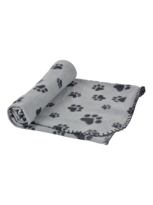 Plaid polaire imprimé pattes de chien - Kiabi