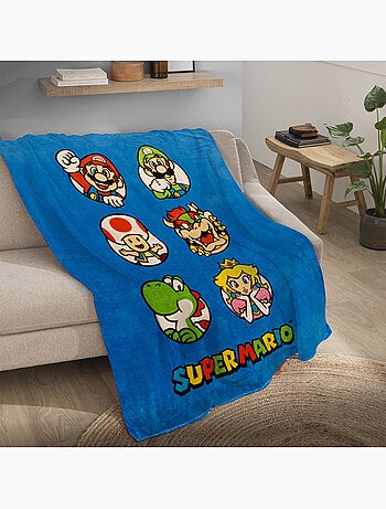 Plaid polaire imprimé, SUPER MARIO PLAYERS