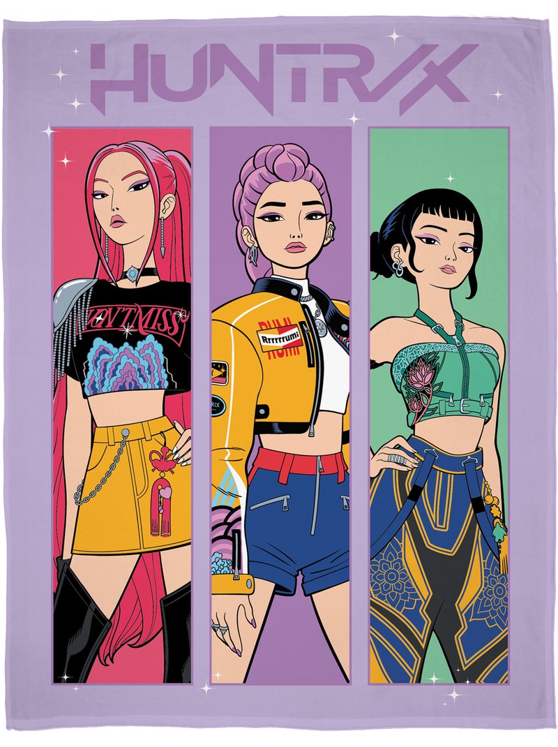Plaid polaire imprimé toucher doux, kpop demon hunters tour Violet - Kiabi