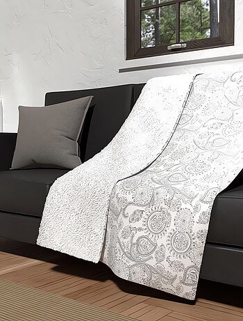 Plaid polaire microfibre doublé sherpa 120X160 cm BLACK DRESS, par Soleil d'ocre