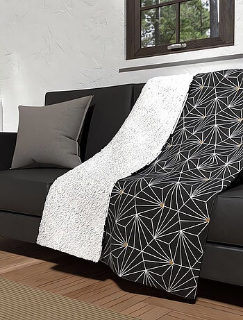 Plaid polaire microfibre doublé sherpa 120X160 cm OSIRIS, par Soleil d'ocre