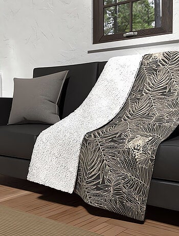 Plaid polaire microfibre doublé sherpa 120X160 cm SAFARI, par Soleil d'ocre