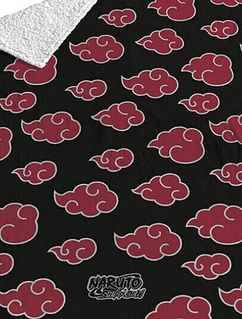 Plaid Polaire Naruto Shippuden - Noir et Rouge