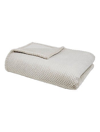 Plaid polaire nid d'abeille uni ESSENTIAL