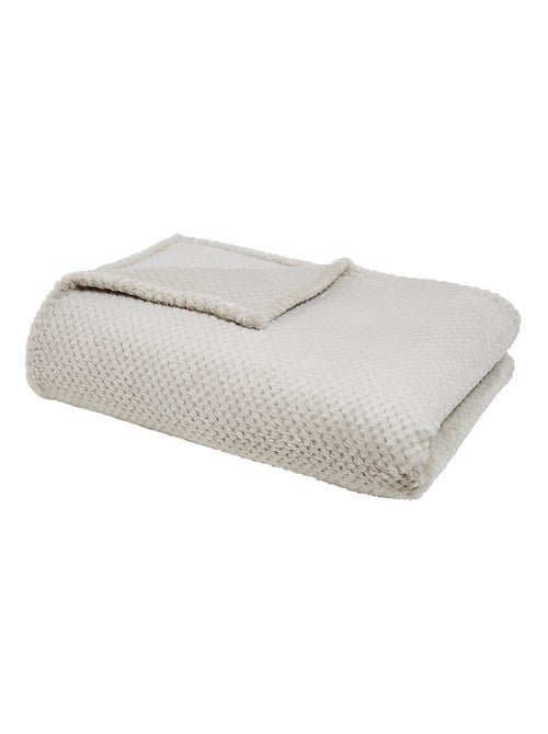 Plaid polaire nid d'abeille uni ESSENTIAL - Kiabi