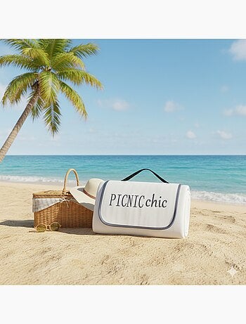 Plaid Polaire pique nique 125 x 150 cm blanc