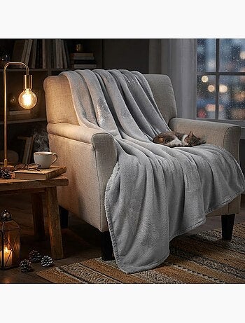 Plaid polaire plumette